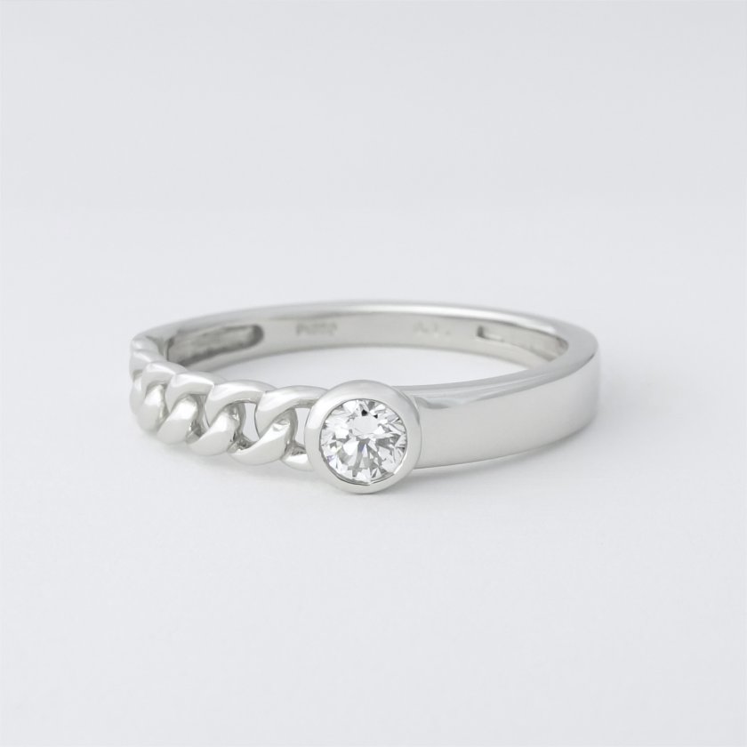 送料無料】Pt950【0.17ct】一粒ダイヤモンド アシンメトリーデザイン