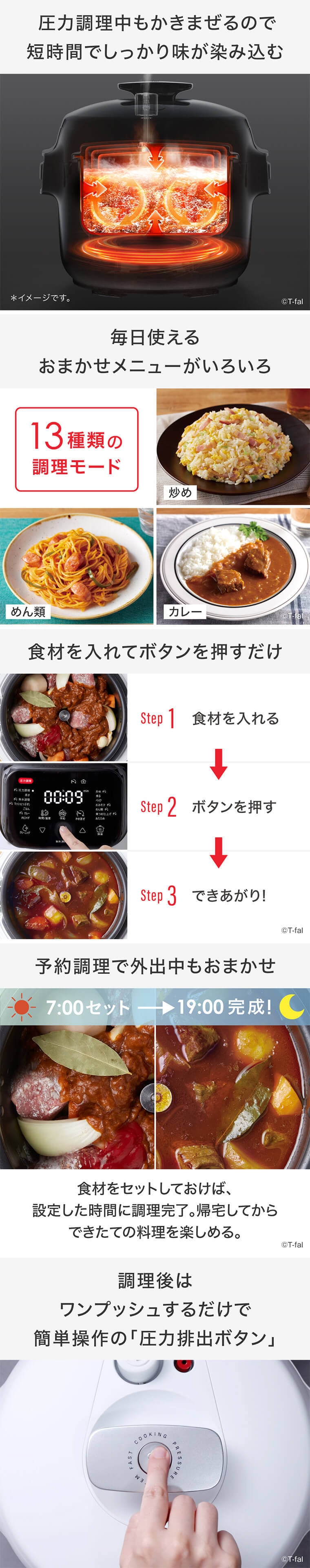 ティファール T-fal ラクラ・クッカー・プロ 自動調理鍋 ホワイト
