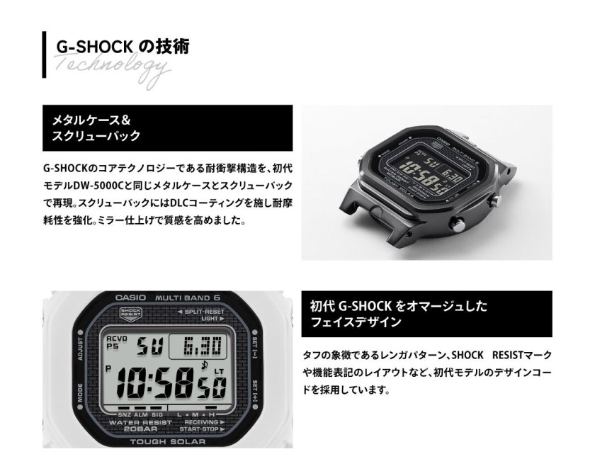 G-SHOCK Gショック GW-5000HS-7JF 電波 ソーラー 電波時計 ホワイト