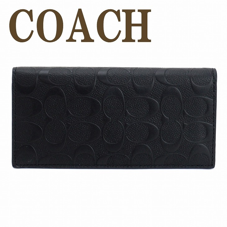 COACH 二つ折り財布 ブラック メンズ ウィメンズ 正規品 コーチ 財布 メンズ 長財布 COACH 二つ折り 財布 コーチ 本革レザー