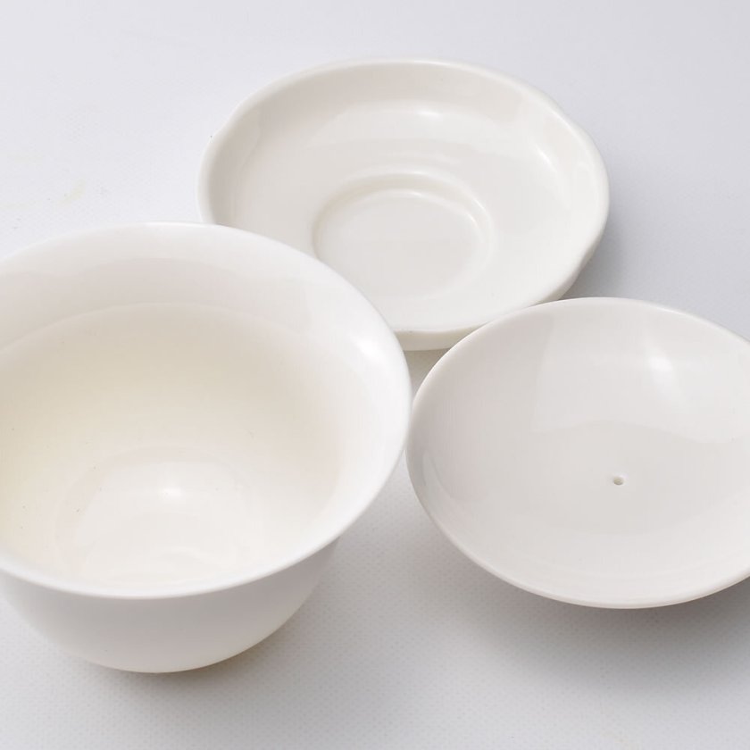 蓋碗(玉磁) 白磁 中国茶器 お取り寄せ ギフト 誕生日 プレゼント 手