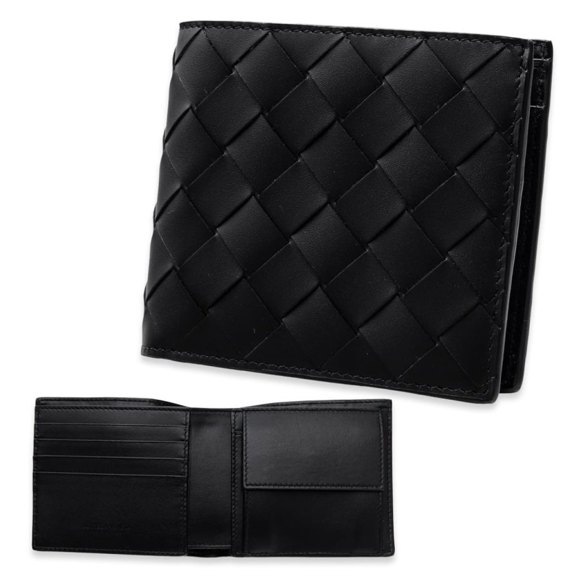 BOTTEGA VENETA 二つ折り財布 ブラック ボッテガヴェネタ BOTTEGA VENETA 二つ折り財布 メンズ レディース