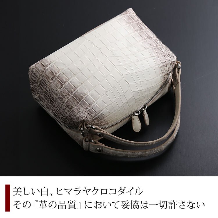 ヒマラヤクロコダイル 2way ハンドバッグ メンズ マット 加工 センター