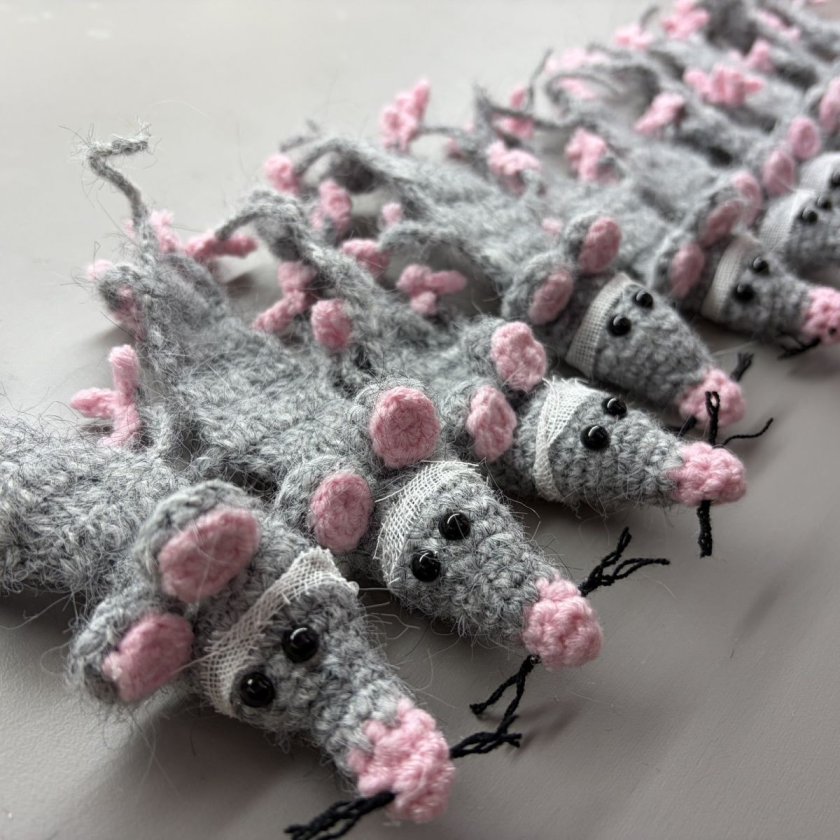 ハンドメイド ネズミ キーホルダー ペアセット おもしろ アニマル