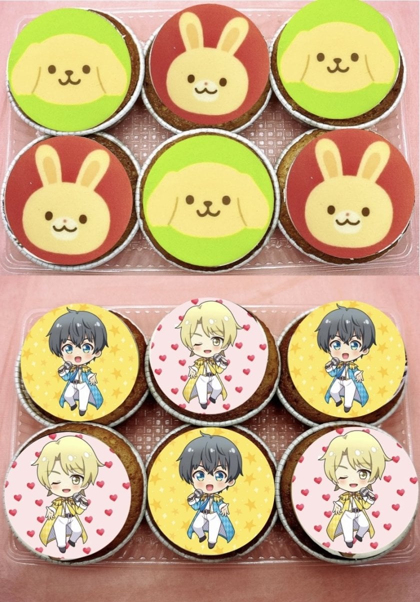 バースデーフォトに＊星とカップケーキの名入れもくもくスタイ キャラクターフォトカップケーキ（12個入り） - 【アニバーサリー
