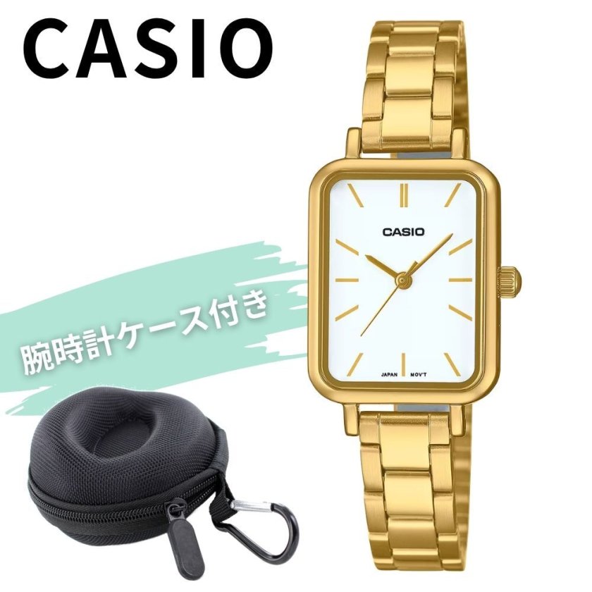 カシオ 腕時計 レディース ゴールド スクエア アナログ シンプル