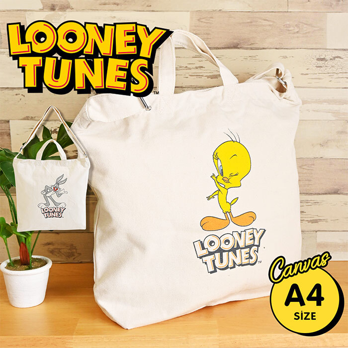 ショルダートートバッグ LOONEY TUNES トート 帆布 キャンバス 2way