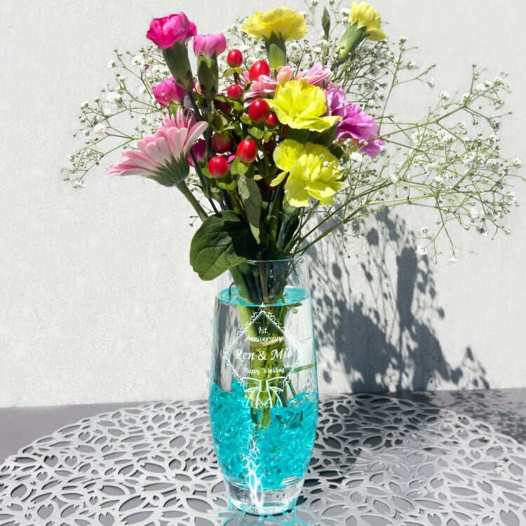 名入れ彫刻 Flowwer vase フラワーベース 花瓶 花器 お花 おしゃれ