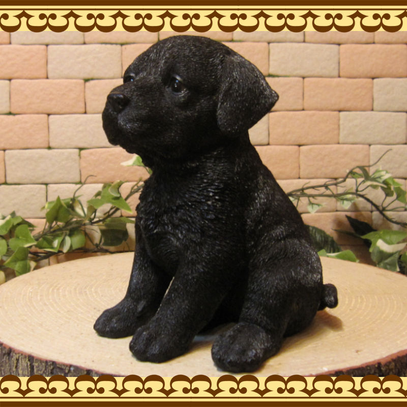 SANDICAST社製 ラブラドールレトリバー 置物 犬 インテリア 犬 置物 リアル ラブラドールレトリバー ブラック お座り いぬ 動物