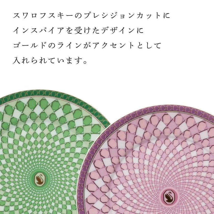 新品未使用 スワロフスキー × ローゼンタール シグナム・プレートセット スワロフスキー × ローゼンタール シグナム・プレートセット グリーン