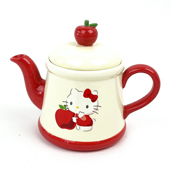 値下げ中！sanrio ハローキティ デコレーションポット 急須 陶器 サンリオ ハローキティ ティーポット リンゴ キッチン