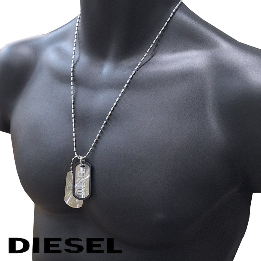 DIESEL ディーゼル ネックレス ドックタグ ダブルヘッド DX1553040