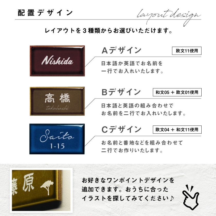 オリジナルで作れる【校正無料】表札 タイル オーダーメイド 磁器