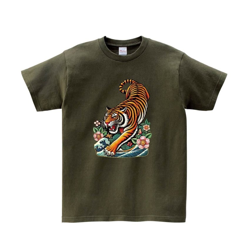Tシャツ 半袖 】171 スカジャン 虎 タイガー 刺繍風 横須賀 日本