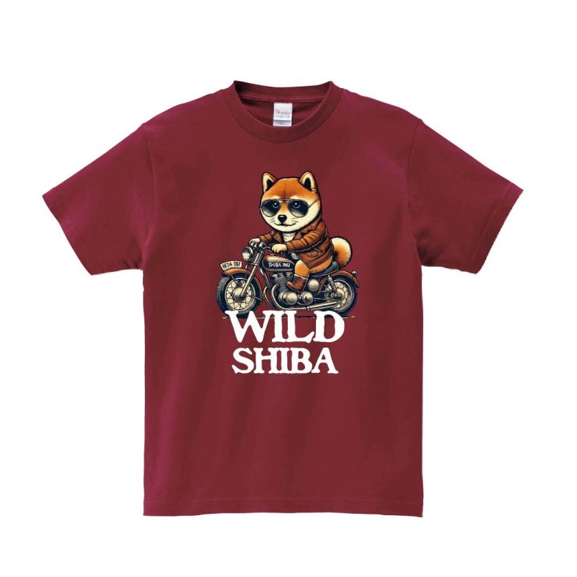 Tシャツ 半袖］ 177 柴犬 しばいぬ バイク オートバイ ニヒル ワイルド