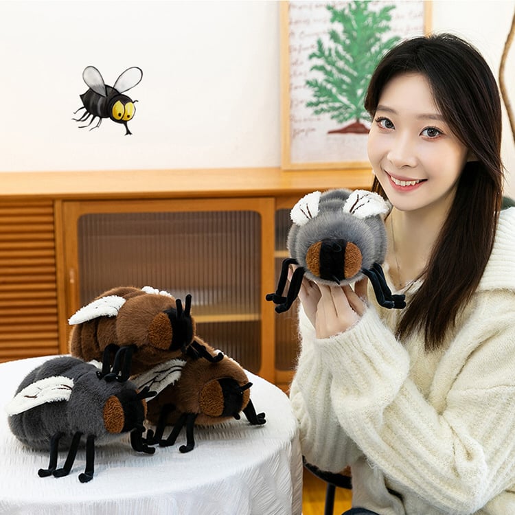 リアル ハエ ぬいぐるみ おもしろグッズ 虫 おもちゃ クッション 癒し