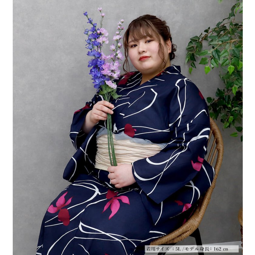 浴衣 大きいサイズ レディース ゆかた 大人 浴衣単品 3L 4L