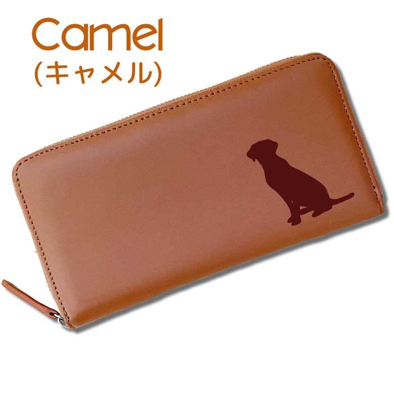 Fave ラブラドールレトリバー 羊革 ラウンドファスナー 長財布
