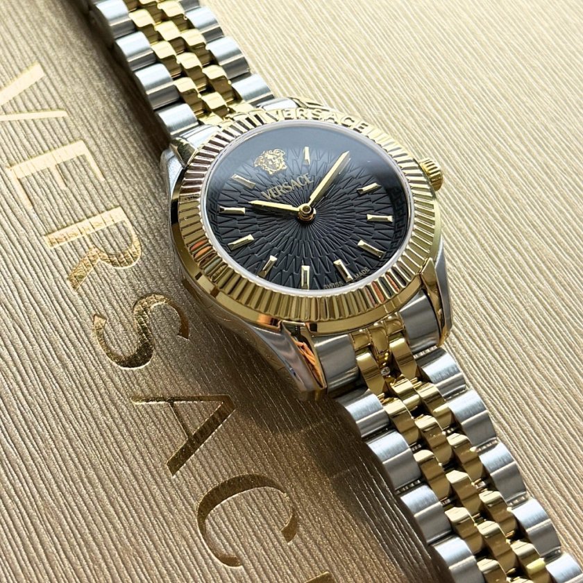 ヴェルサーチェ 腕時計 レディース VERSACE GRECA TIME LADY ブラック 