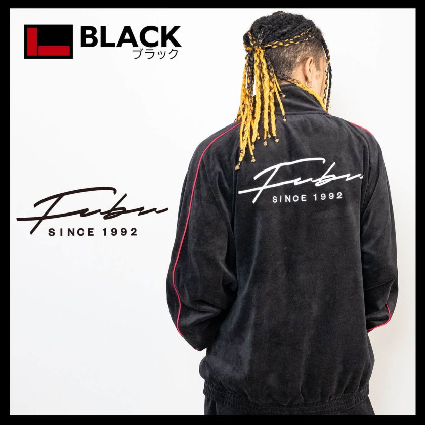FUBU フブ ジャケット メンズ レディース 長袖 ベロア ブルゾン ジップ 
