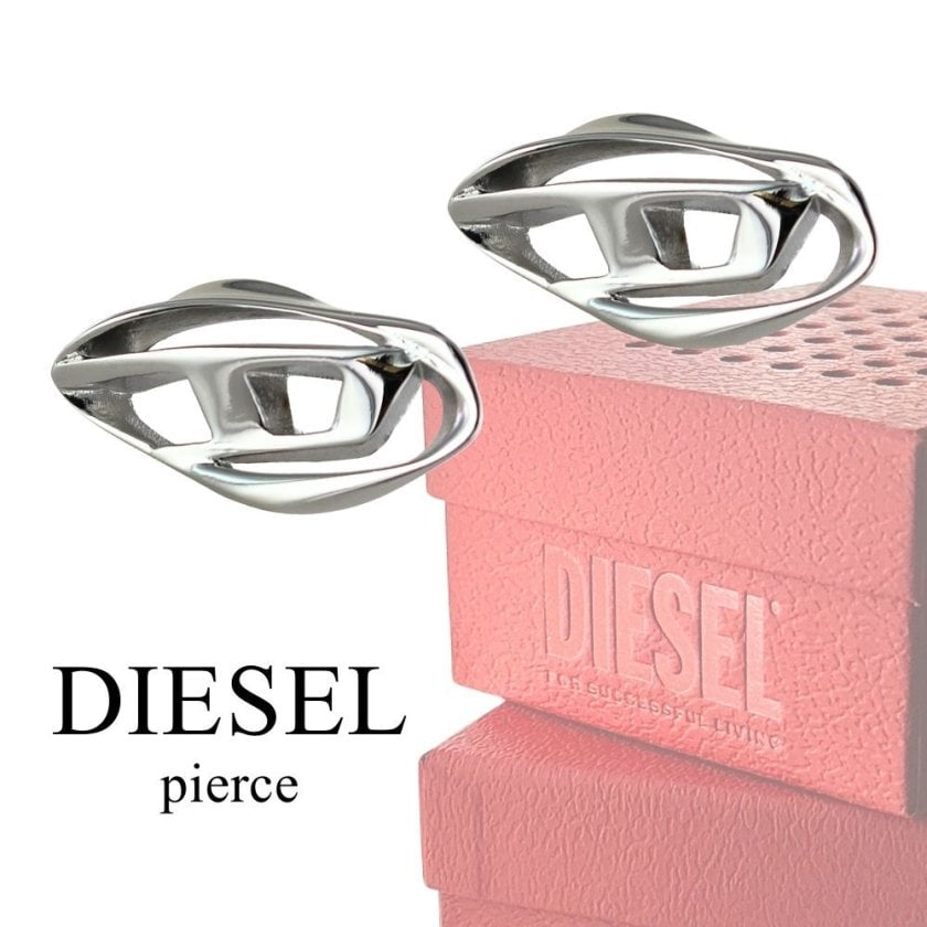 DIESEL Dロゴ フープピアス 片耳用 ２個セット 新品 ディーゼル ペアピアス ブランド ペア 片耳ピアス 2個セット Dロゴ