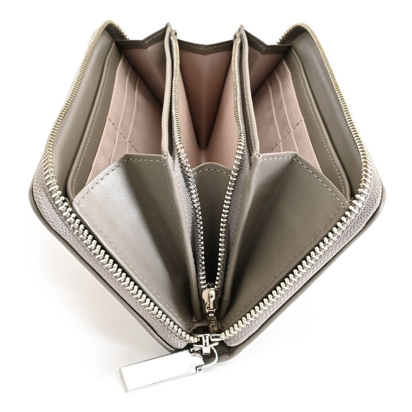 ミラミラン 財布 長財布 ラウンドファスナー グレージュ MILA MILAN
