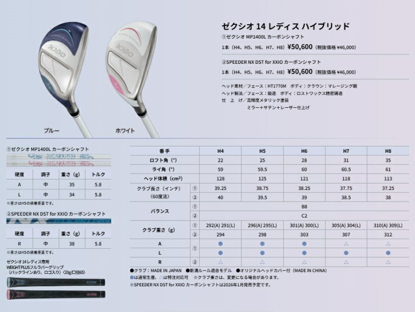 セット販売 10本セット ゼクシオ14 レディス クラブセット 10本セット