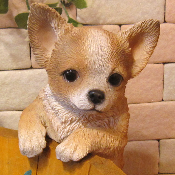 犬 置物 リアル ぶらさがり チワワ いぬ 動物オブジェ ガーデン