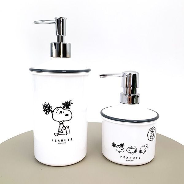 スヌーピー PEANUTS ワイドディスペンサー S 泡タイプ モノクロ