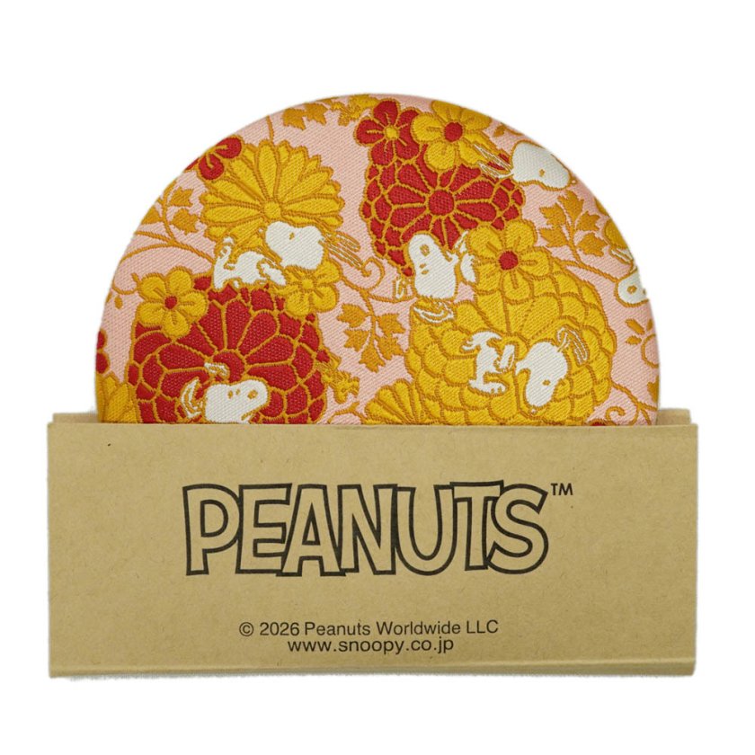 PEANUTS コンパクトミラー 手鏡 菊柄 スヌーピー ブランド