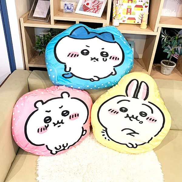 ちいかわ うさぎ プン もちもちまくらクッション インテリア イエロー