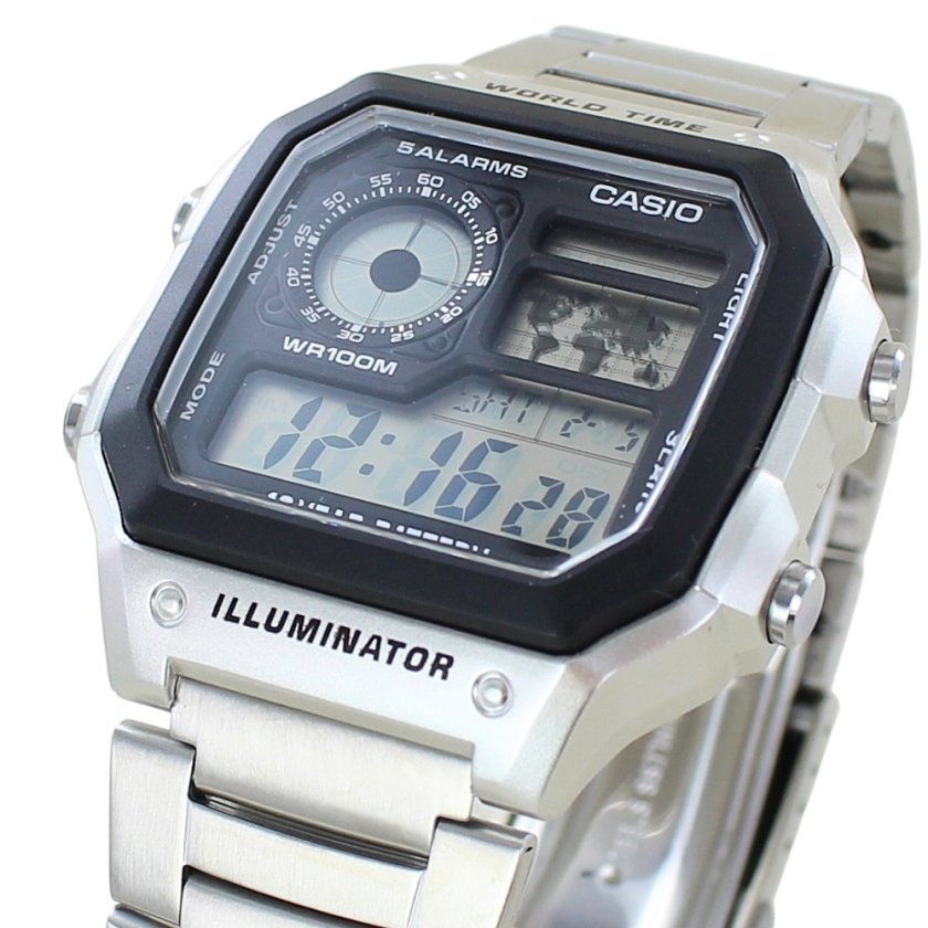 箱なし カシオ 腕時計 メンズ CASIO デジタル シルバー メタル