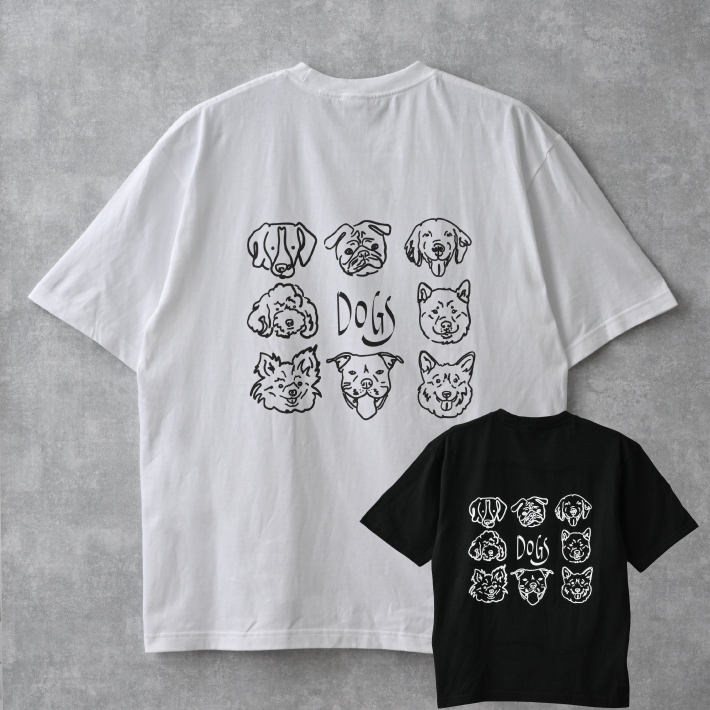 【lemontea】犬柄 半袖Tシャツ＆ワイドパンツ　М　10枚セット Tシャツ 半袖 無地 犬柄 黒/白 M/L/LL/3L メンズ レディース おすすめ
