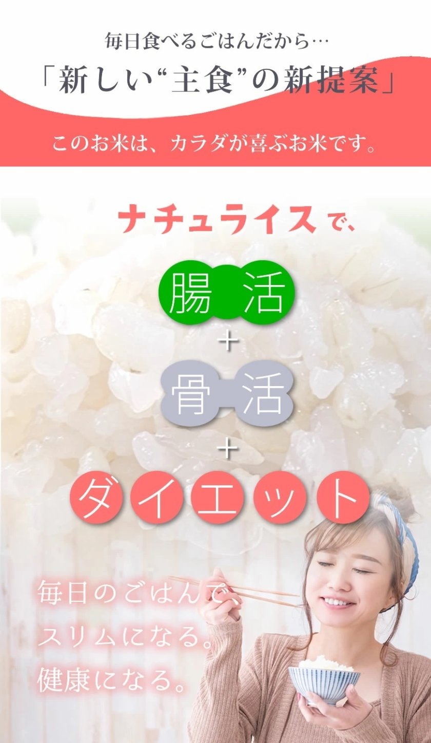 ナチュライス [2kg～10kg] 糖質 & カロリー20％OFF 無洗米、玄米、胚芽 