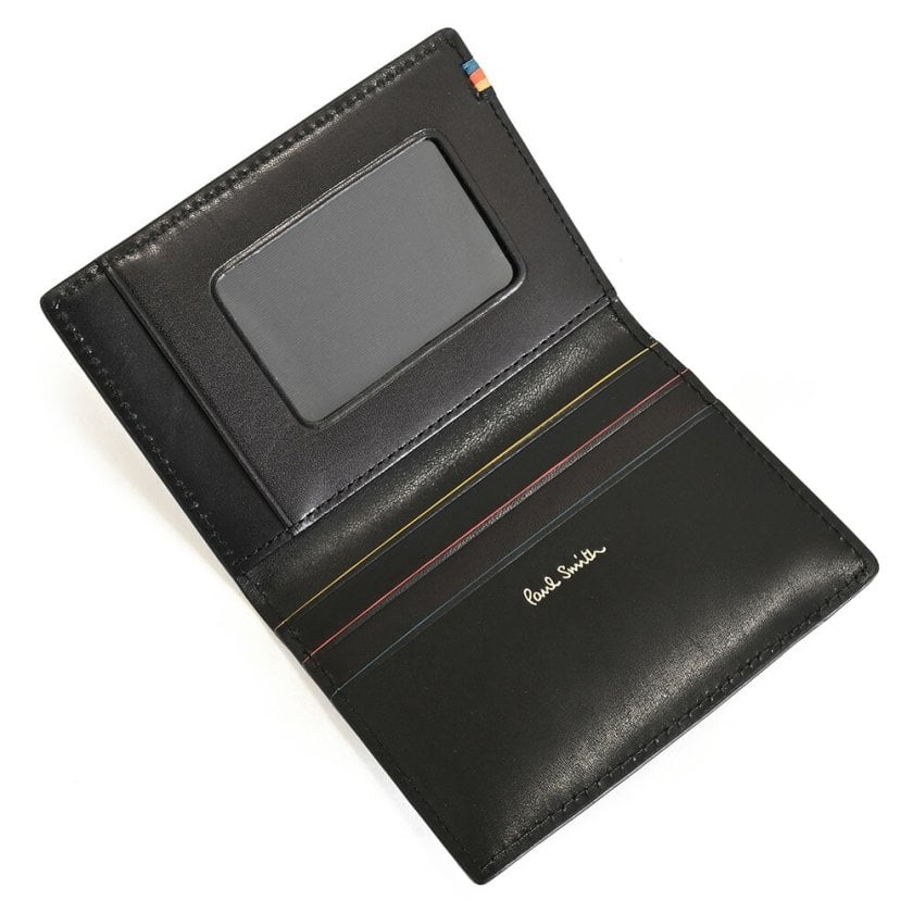極美品✨Paul Smith ポールスミス　レザーケース　パスケース付き ポールスミス パスケース 定期入れ 黒(ブラック) Paul Smith psc831-10