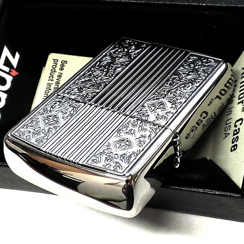 ZIPPO ライター アーマー アラベスク クロス 両面加工 ジッポ シルバー