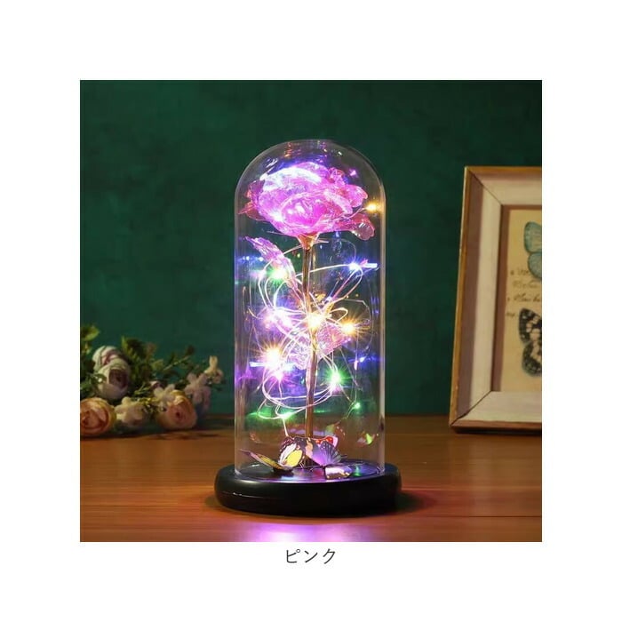ガラスドーム ライト 通販 フラワーライト 卓上ライト LED ガラス
