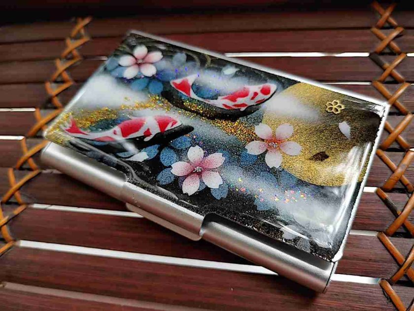 名刺入れ「戸」【名入れ無料】 【送料無料】和柄 カードケース 桜 伝統 