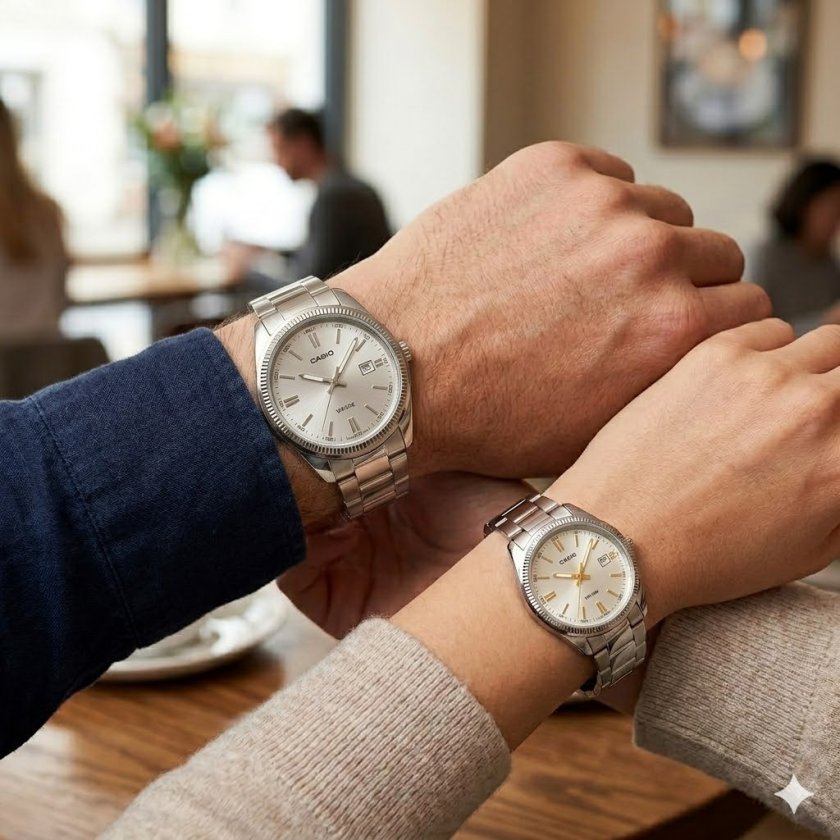 カシオ ペアウォッチ 2本セット CASIO 腕時計 シンプル シルバー 日付 