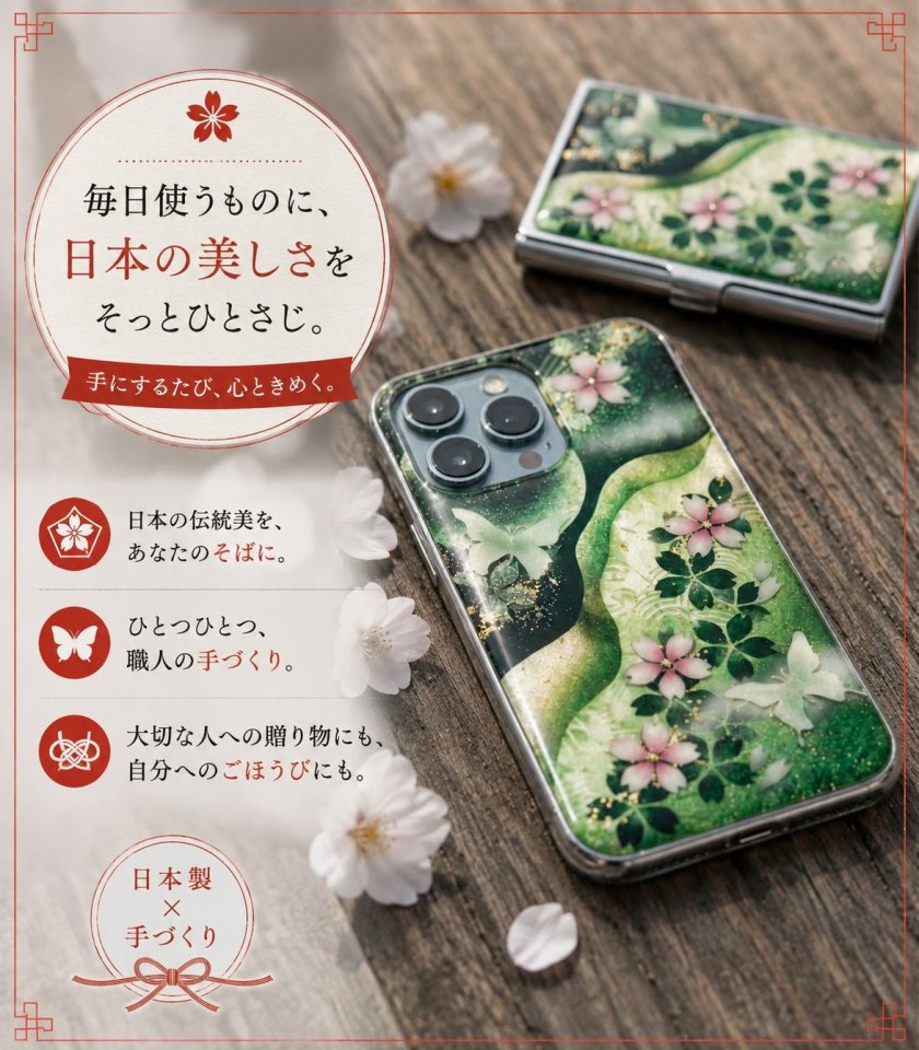 old mountain×thearth 柄兄弟（柄次郎／柄美）専用ケース2種 全機種対応】スマホケース『絵』名入れ 送料無料 和柄 和風 桜 職人
