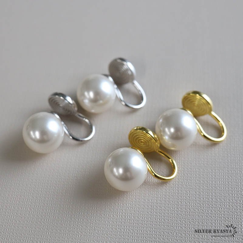 パールイヤリング 10mm 一粒ピアス 大きめ 真珠ピアス 両耳用 2点 