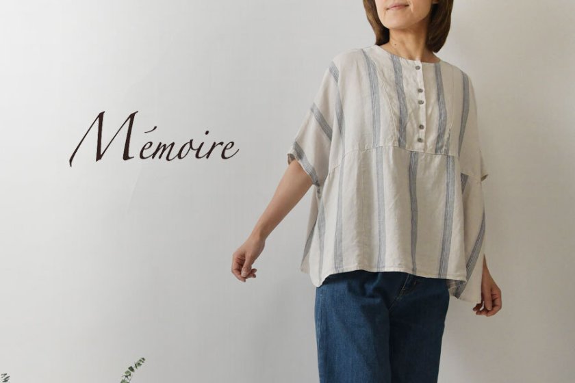 Memoire メモワール】フラテス リネン ワイド プルオーバー ブラウス 