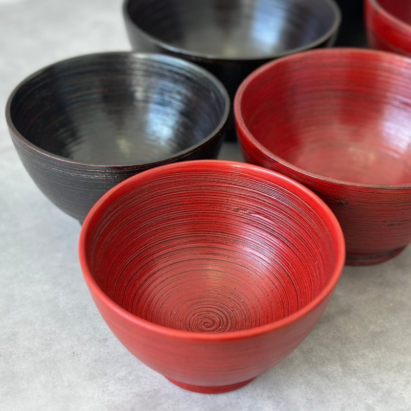 木製刷毛目 汁椀 根来 曙 選べる2色 - 【山家漆器店】- プレゼント