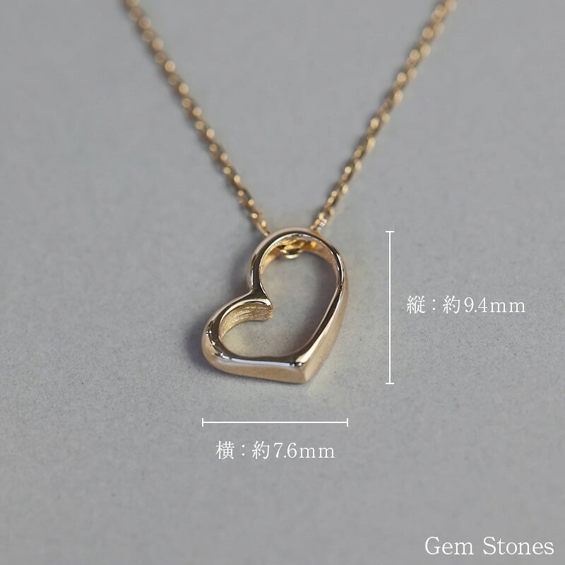 ハート モチーフ 18金 ネックレス ペンダント 40cm レディース プチ