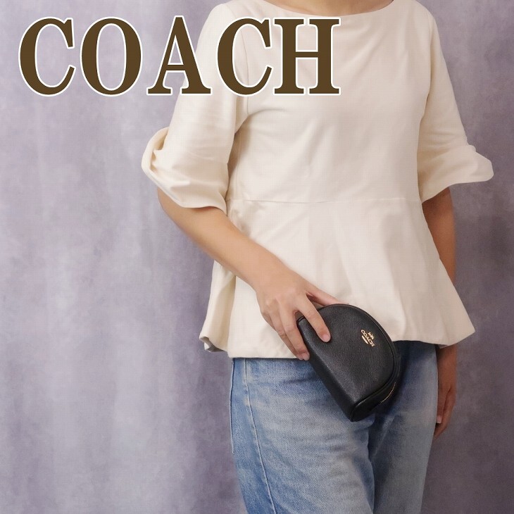コーチ COACH ポーチ レディース コスメポーチ 化粧ポーチ ブラック 黒 