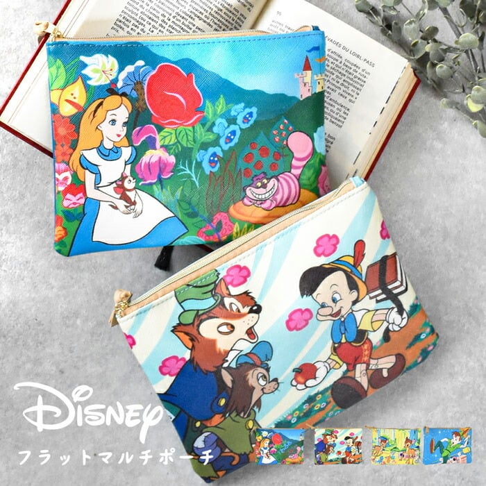 フラットポーチ ディズニー レトロ アートコレクション Disney