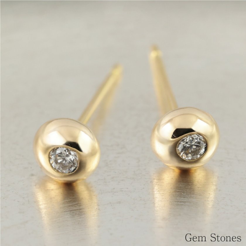 18k ダイヤモンド ピアス(片耳用) K18 一粒ダイヤ ボールピアス 片耳販売 ダイヤモンド 一生物ジュエリー