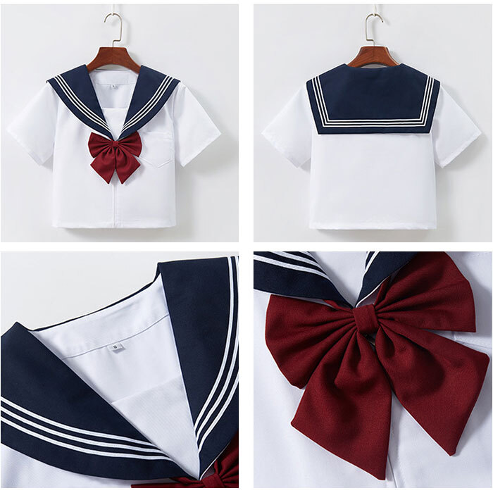 セーラー服 JK制服 3点セット 通販 学生服 上下セット トップス リボン