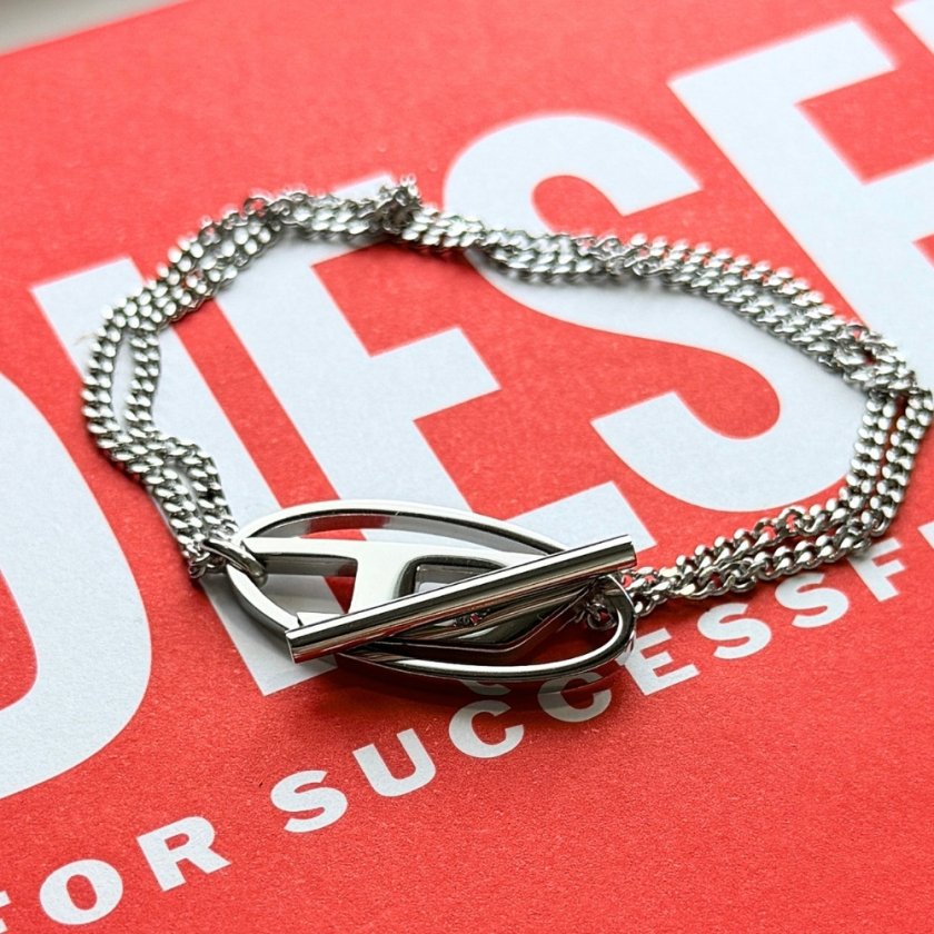 DIESEL チェーンブレスレット ステンレス ディーゼル ブレスレット メンズ レディース DIESEL チェーン