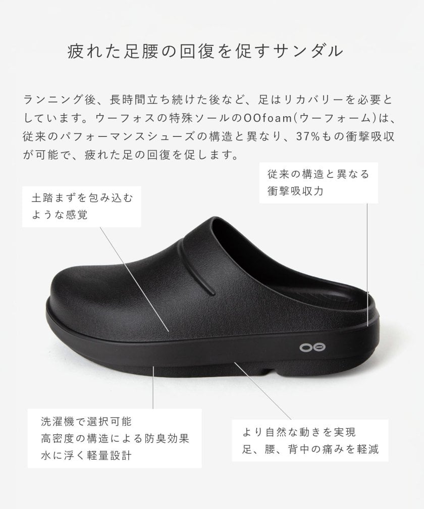 ウーフォス OOFOS OOcloog ウークロッグ 1200 リカバリーサンダル ユニ
